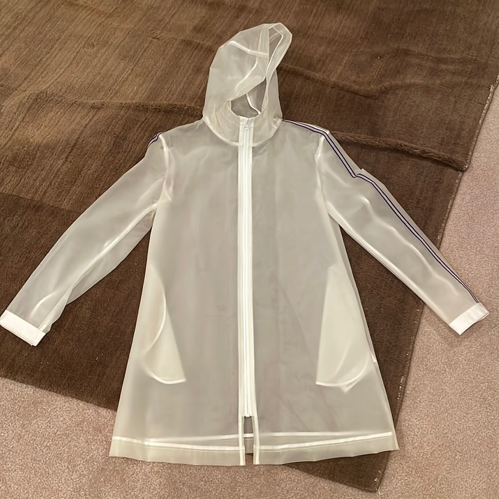 Worn Once! Zara Semi Sheer Polyurethane Rain Coat in XS